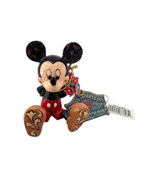 Jim Shore Disney Traditions Mini Mickey Mouse Figurine Flowers 3-Inch With Tags